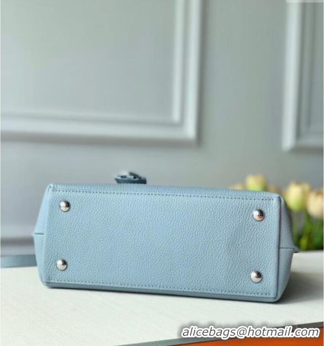 Top Grade Louis Vuitton Lockme Ever BB Bag in Soft Grained calfskin M51395 Light Blue 2025