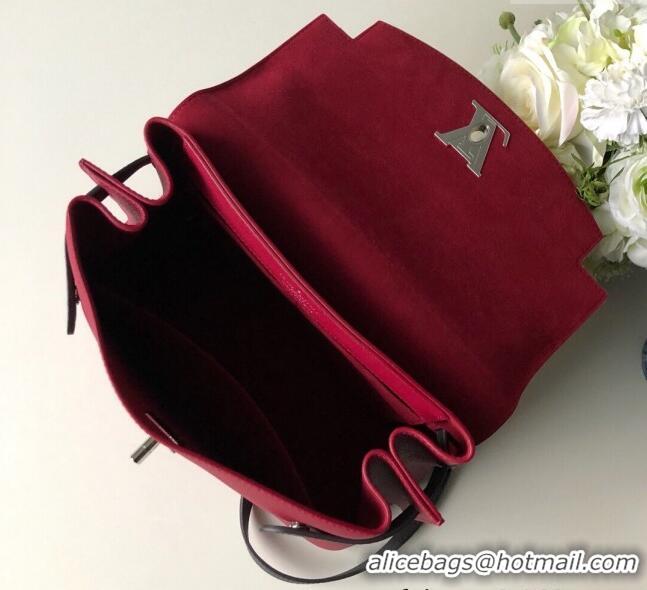 Famous Brand Louis Vuitton Lockme Ever BB Top Handle Bag in Soft Grained Calfskin M52431 Red 2025