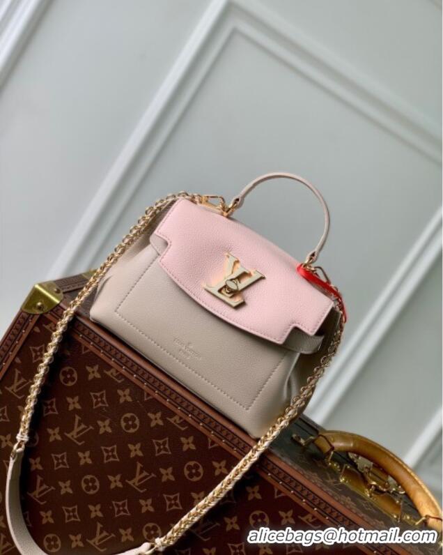 Unique Discount Louis Vuitton LockMe Ever Mini Bag in Grained Calf Leather M23442 Beige/Pink 2025