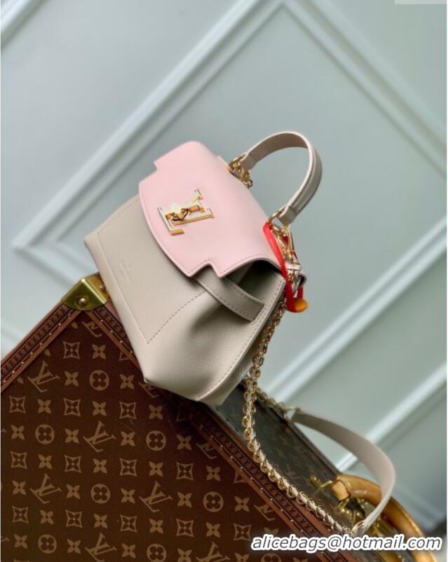 Unique Discount Louis Vuitton LockMe Ever Mini Bag in Grained Calf Leather M23442 Beige/Pink 2025