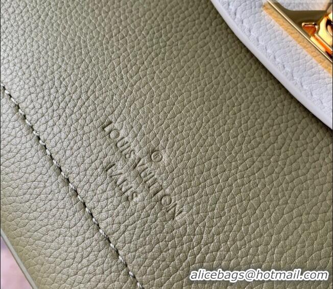 Well Crafted Louis Vuitton LockMe Ever Mini bag in Grained Leather M23075 Green/White 2025