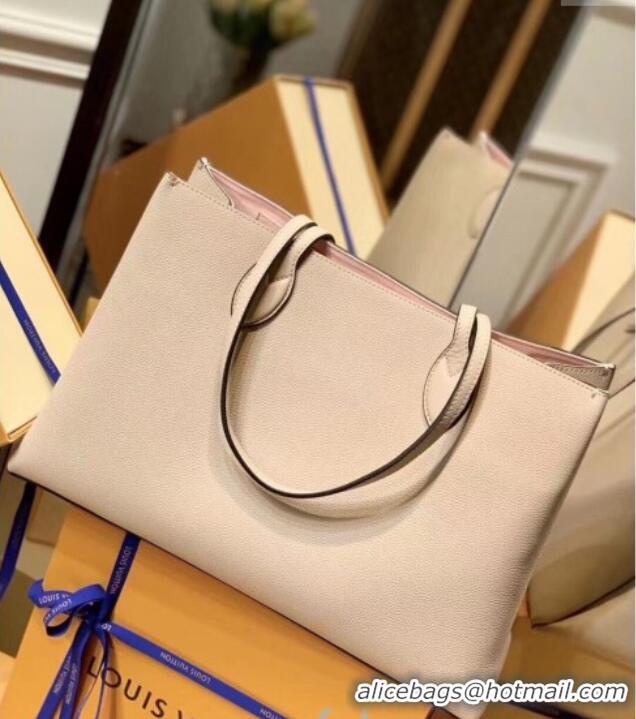 Grade Quality Louis Vuitton Lockme Shopper Tote Bag in Grained Leather M57346 Beige 2025