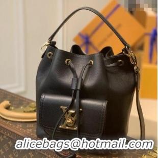 Classic Specials Louis Vuitton Leather Lockme Bucket M57687 Black 2025