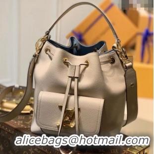 Top Quality Louis Vuitton Leather Lockme Bucket M57688 Greige Grey 2025