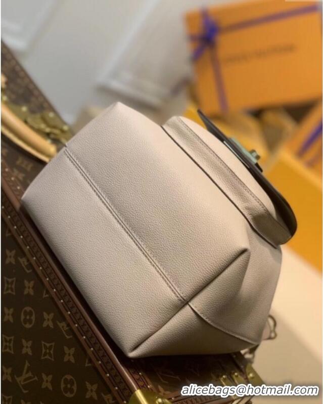 Top Quality Louis Vuitton Leather Lockme Bucket M57688 Greige Grey 2025