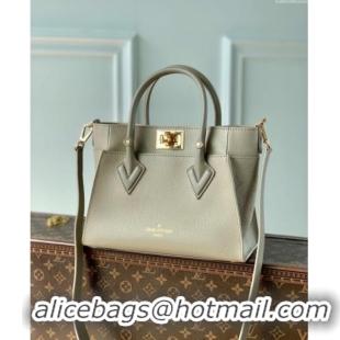 Classic Louis Vuitton On My Side PM Tote Bag Perforated Mahina and Leather M20600 Grey 2025