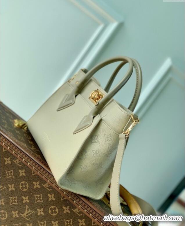 Classic Louis Vuitton On My Side PM Tote Bag Perforated Mahina and Leather M20600 Grey 2025