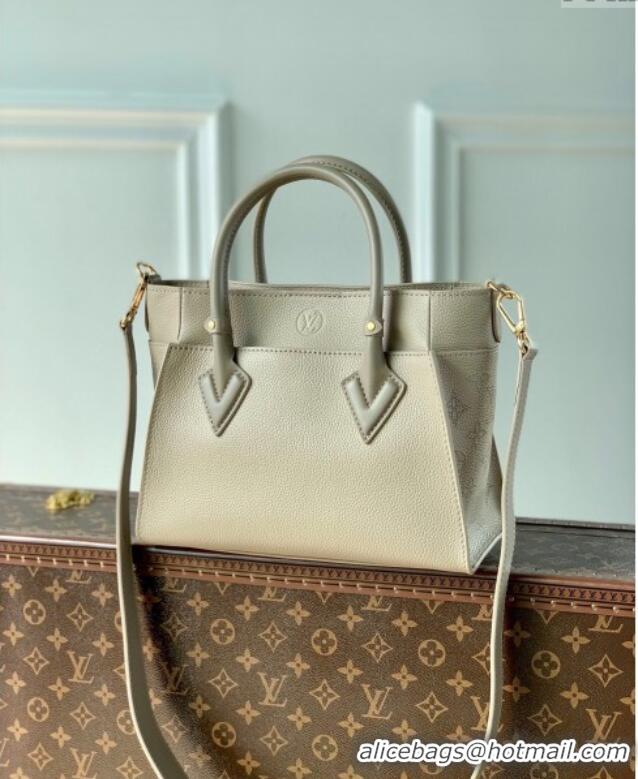 Classic Louis Vuitton On My Side PM Tote Bag Perforated Mahina and Leather M20600 Grey 2025