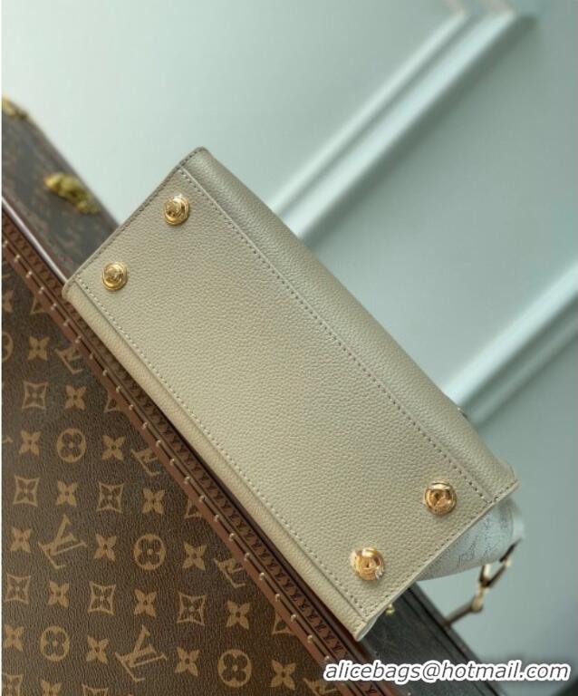 Classic Louis Vuitton On My Side PM Tote Bag Perforated Mahina and Leather M20600 Grey 2025