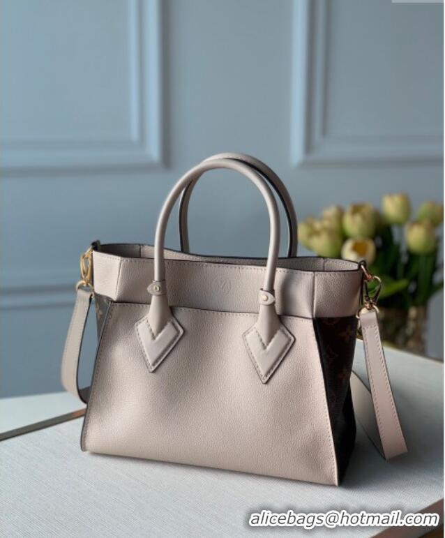 New Fashion Louis Vuitton On My Side PM Tote Bag Monogram Canvas and Leather M57729 Greige Grey 2025