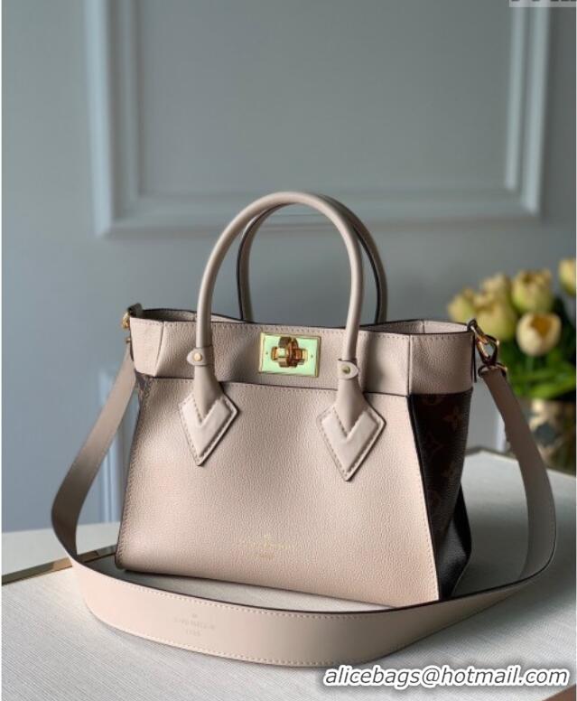 New Fashion Louis Vuitton On My Side PM Tote Bag Monogram Canvas and Leather M57729 Greige Grey 2025