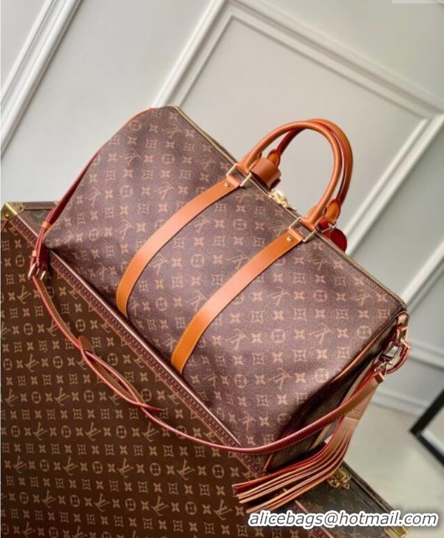 Super Quality Louis Vuitton Keepall Bandouliere 50 Travel Bag with Tassel Strap M11541 2025