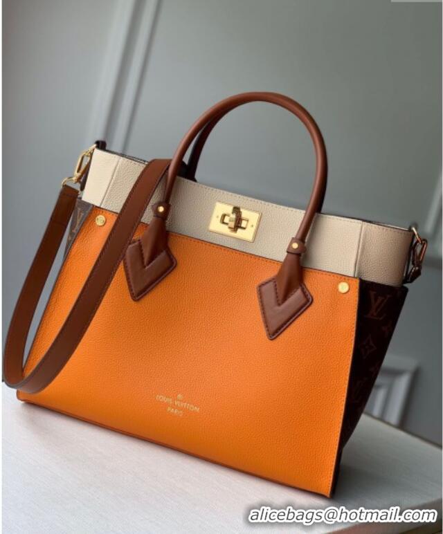 Trendy Design Louis Vuitton On My Side MM Tote Bag in Leather and Monogram Canvas M53823 Orange 2025