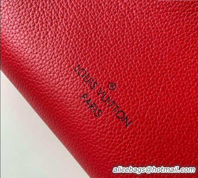 Well Crafted Louis Vuitton On My Side MM Tote Bag in Leather and Monogram Canvas M53824 Red 2025