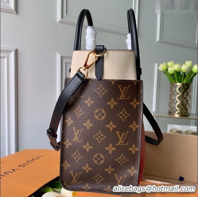 Well Crafted Louis Vuitton On My Side MM Tote Bag in Leather and Monogram Canvas M53824 Red 2025