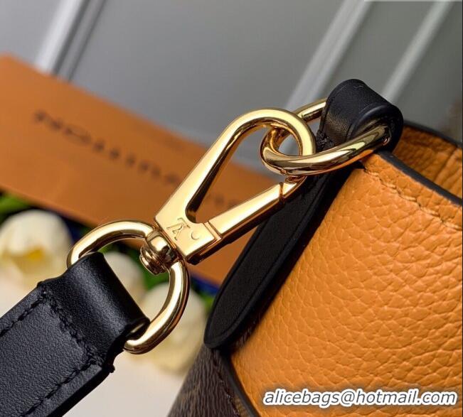 Low Cost Louis Vuitton On My Side MM Tote Bag in Leather and Monogram Canvas M53823 Black/Orange 2025