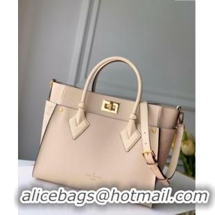 Modern Cheap Louis Vuitton On My Side MM Tote Bag in Perforated Mahina and Leather M55802 Cream White 2025