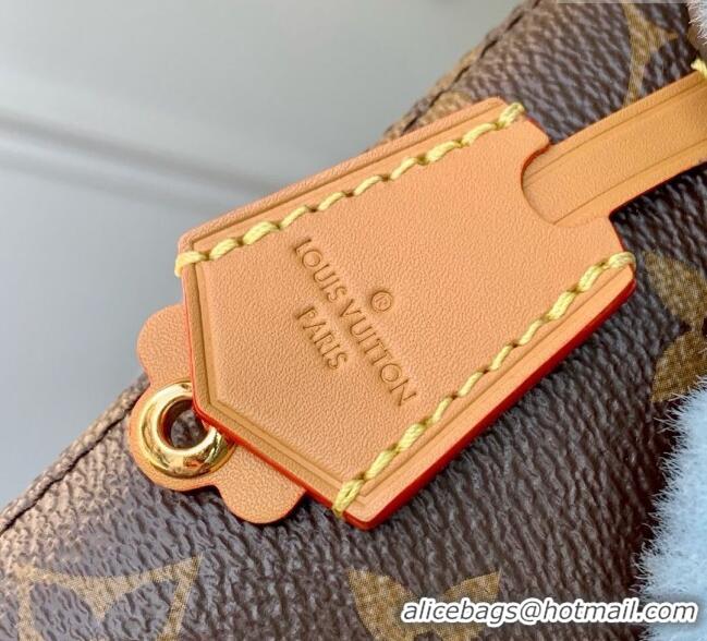 Famous Brand Louis Vuitton Vivienne Phone Pouch Mini Bag in Monogram Canvas and Azur Frost Green Shearling M12269 2025