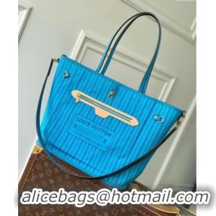 Classic Louis Vuitton Neverfull Bandouliere Inside Out MM Tote bag Monogram Canvas/Blue Textile M12096 2025