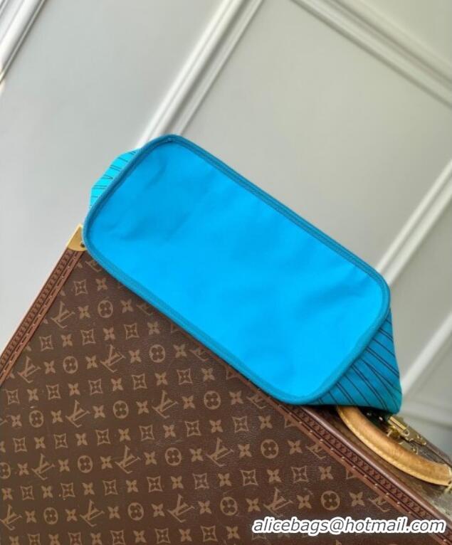 Classic Louis Vuitton Neverfull Bandouliere Inside Out MM Tote bag Monogram Canvas/Blue Textile M12096 2025