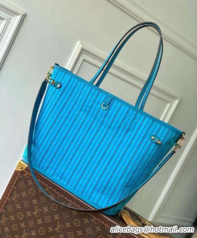 Classic Louis Vuitton Neverfull Bandouliere Inside Out MM Tote bag Monogram Canvas/Blue Textile M12096 2025