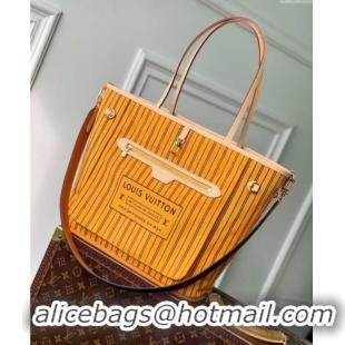 Top Grade Louis Vuitton Neverfull Bandoulière Inside Out MM Tote bag Monogram Canvas/Yellow Textile M11947 2025