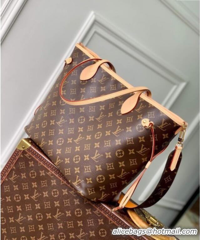 Top Grade Louis Vuitton Neverfull Bandoulière Inside Out MM Tote bag Monogram Canvas/Yellow Textile M11947 2025