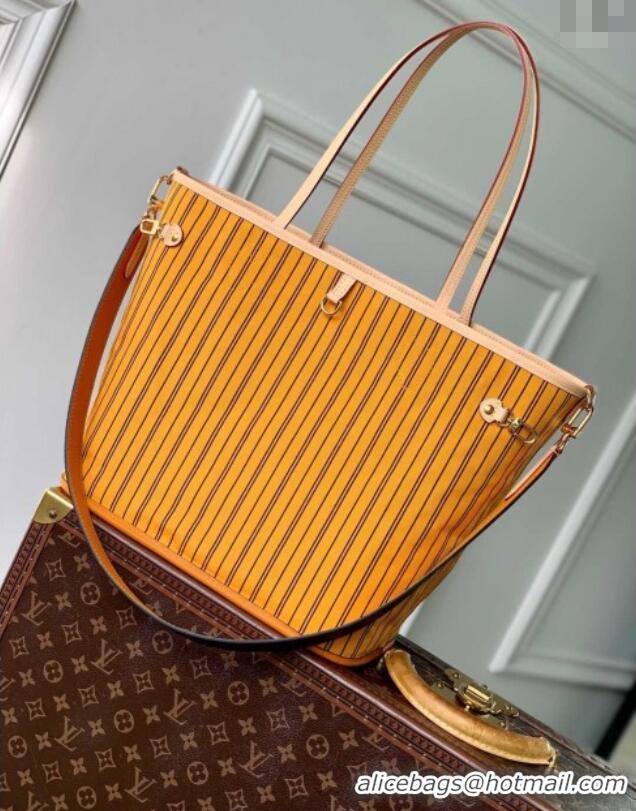 Top Grade Louis Vuitton Neverfull Bandoulière Inside Out MM Tote bag Monogram Canvas/Yellow Textile M11947 2025