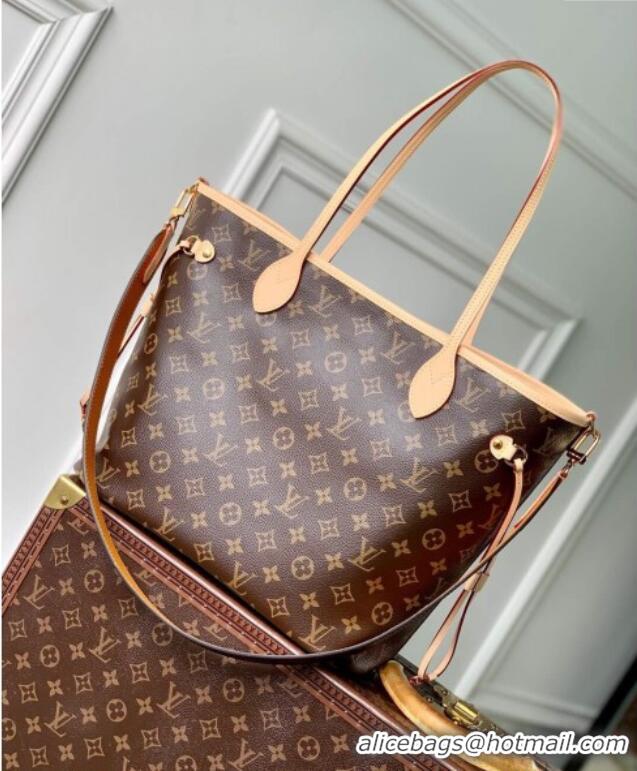 Top Grade Louis Vuitton Neverfull Bandoulière Inside Out MM Tote bag Monogram Canvas/Yellow Textile M11947 2025