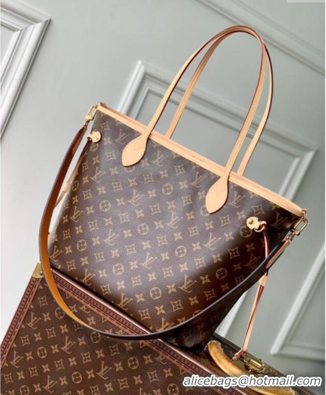 Top Grade Louis Vuitton Neverfull Bandoulière Inside Out MM Tote bag Monogram Canvas/Yellow Textile M11947 2025