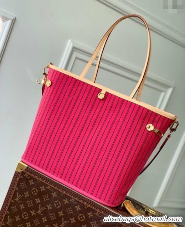 Best Design Louis Vuitton Neverfull Bandouliere Inside Out MM Tote bag Monogram Canvas/Rose Pondichery Pink Textile M122