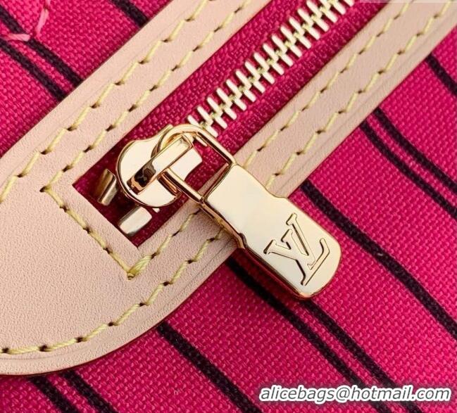 Best Design Louis Vuitton Neverfull Bandouliere Inside Out MM Tote bag Monogram Canvas/Rose Pondichery Pink Textile M122