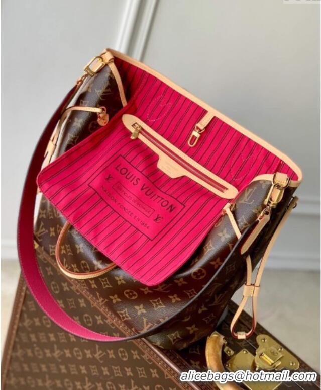 Best Design Louis Vuitton Neverfull Bandouliere Inside Out MM Tote bag Monogram Canvas/Rose Pondichery Pink Textile M122