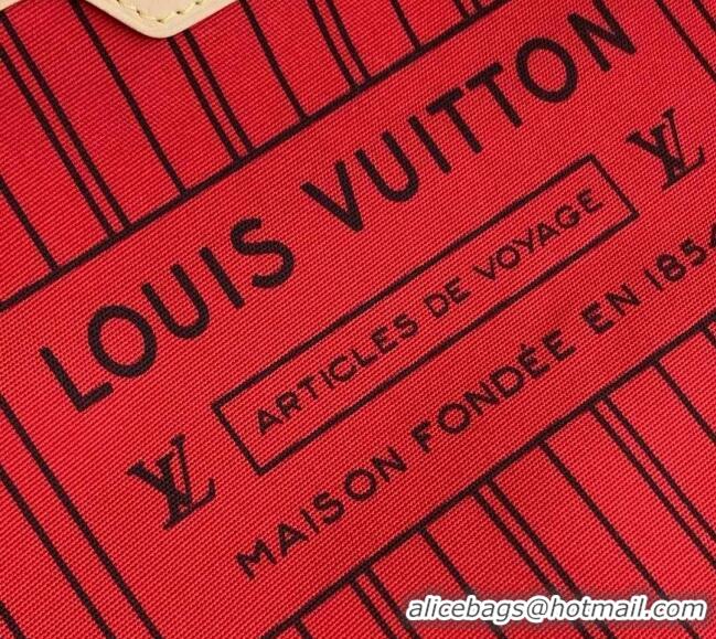 Super Quality Louis Vuitton Neverfull Bandouliere Inside Out MM Tote bag Monogram Canvas/Red Textile M12096 2024