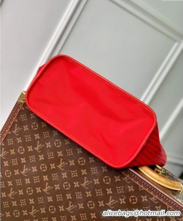 Super Quality Louis Vuitton Neverfull Bandouliere Inside Out MM Tote bag Monogram Canvas/Red Textile M12096 2024