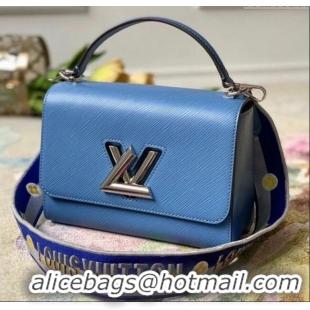 Buy Discount Louis Vuitton Twist MM Bag in Blue Epi Leather M57507 2025