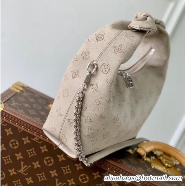 Best Price Louis Vuitton Why Knot PM Hobo bag in Mahina Perforated Leather M20701 Galet Grey 2025