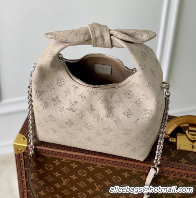 Best Price Louis Vuitton Why Knot PM Hobo bag in Mahina Perforated Leather M20701 Galet Grey 2025