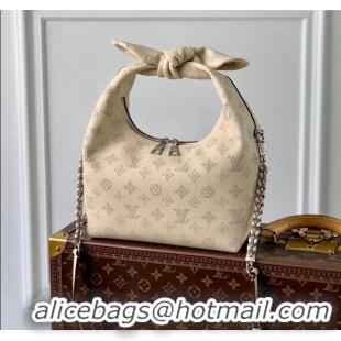 Top Grade Louis Vuitton Why Knot PM Hobo bag in Mahina Perforated Leather M20700 Cream Beige 2025