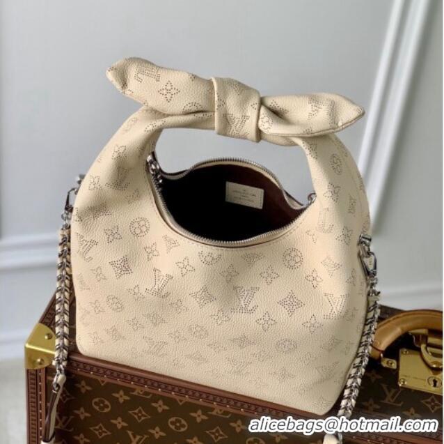 Top Grade Louis Vuitton Why Knot PM Hobo bag in Mahina Perforated Leather M20700 Cream Beige 2025