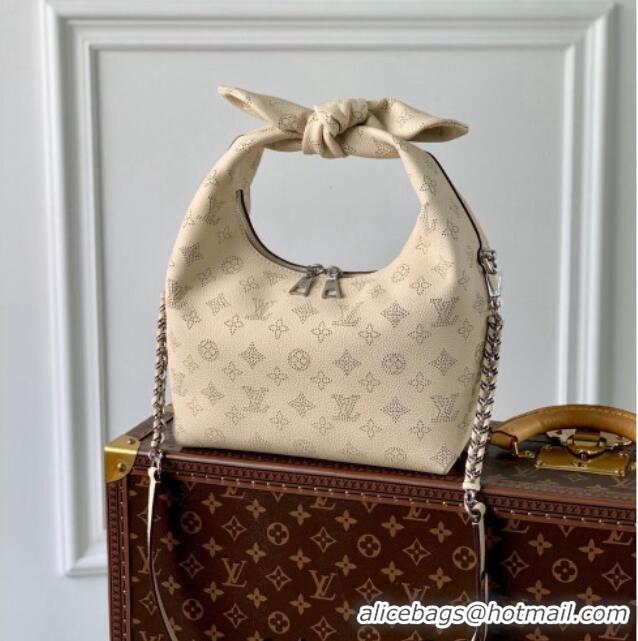 Top Grade Louis Vuitton Why Knot PM Hobo bag in Mahina Perforated Leather M20700 Cream Beige 2025