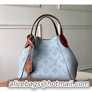 Top Grade Louis Vuitton Mahina Hina PM Tote Bag in Monogram Perforated Calfskin M52975 Light Blue 2025