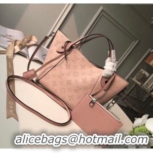 Shop Promotional Louis Vuitton Mahina Hina PM Tote Bag in Monogram Perforated Calfskin M54353 Light Pink 2025