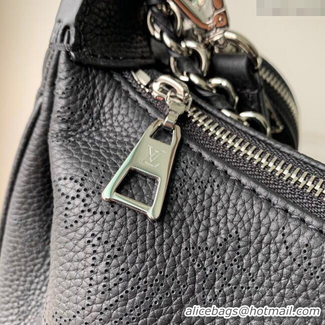 Buy Fashionable Louis Vuitton Baia MM Hobo Bag in Perforated Mahina Calfskin M22822 Black 2025