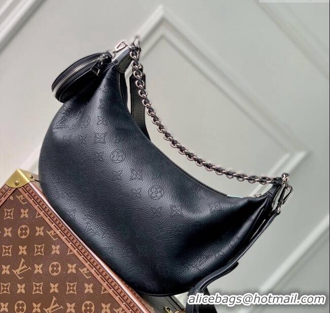 Buy Fashionable Louis Vuitton Baia MM Hobo Bag in Perforated Mahina Calfskin M22822 Black 2025