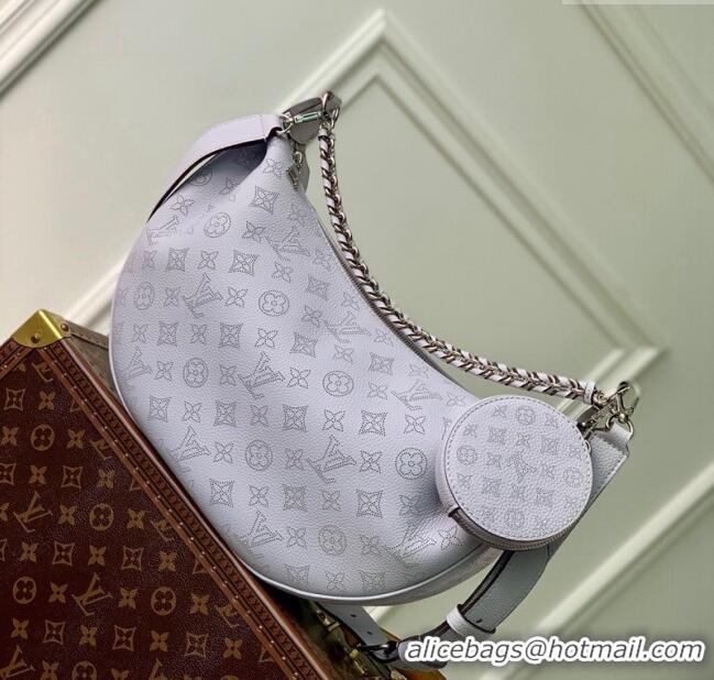 Buy Discount Louis Vuitton Baia MM Hobo Bag in Perforated Mahina Calfskin M22822 Purple Grey 2025