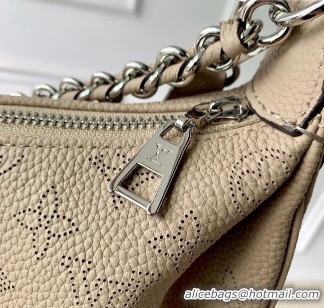 Well Crafted Louis Vuitton Baia MM Hobo Bag in Perforated Mahina Calfskin M22822 Beige 2025