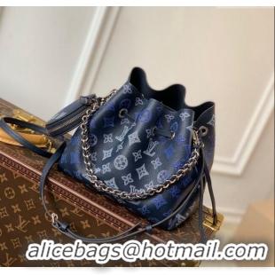 Traditional Specials Louis Vuitton Mahina Monogram Perforated Bella Bucket Bag M59552 Dark Blue 2025