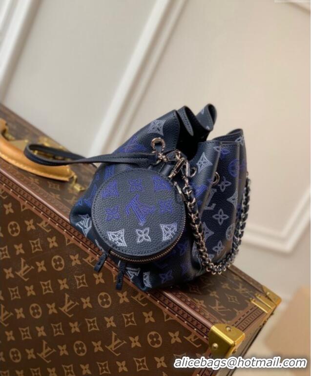 Traditional Specials Louis Vuitton Mahina Monogram Perforated Bella Bucket Bag M59552 Dark Blue 2025