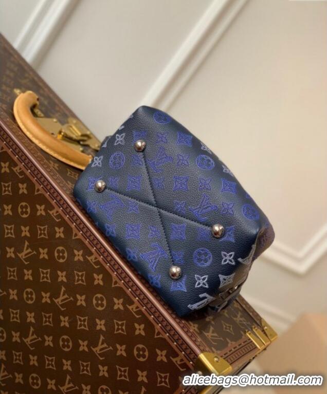 Traditional Specials Louis Vuitton Mahina Monogram Perforated Bella Bucket Bag M59552 Dark Blue 2025